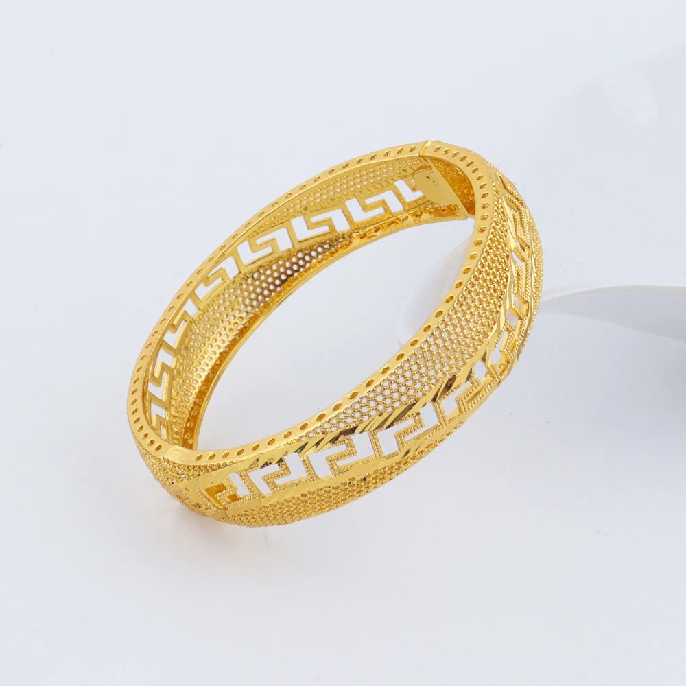 Gold Plated Hollow Bangles for Women