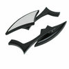 A set of black universal motorcycle side mirrors with a reflective surface.
