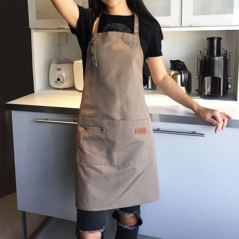 Stain-Resistant Kitchen Apron with Front Pocket