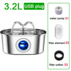 Fuente de Agua para Mascotas de Acero Inoxidable 3.2L