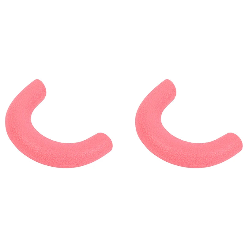 A pair of pink TPE front bumper tow hook covers for a Ford F-150.
