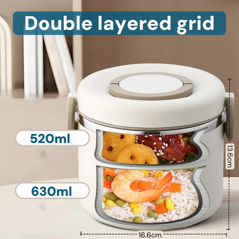 Insulated 304 Stainless Steel Lunch Box with Carry Bag