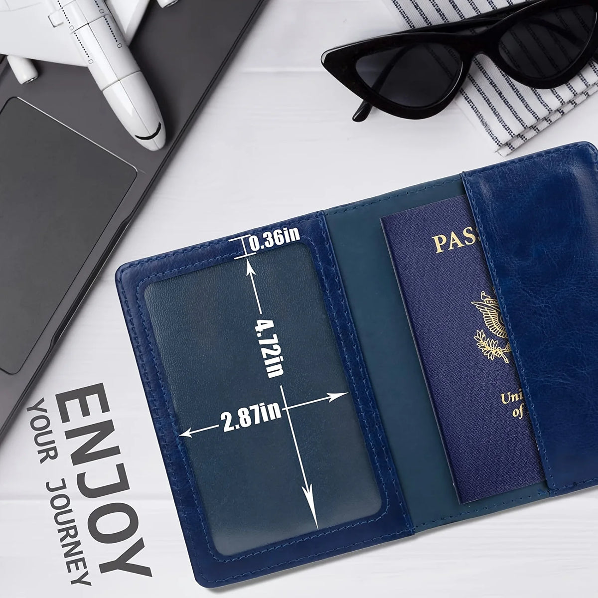 RFID-Blocking Leather Passport Holder with Card Slots