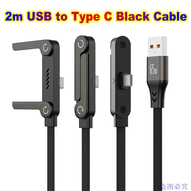 Flat USB-C Fast-Charging Cable with Foldable Phone Stand