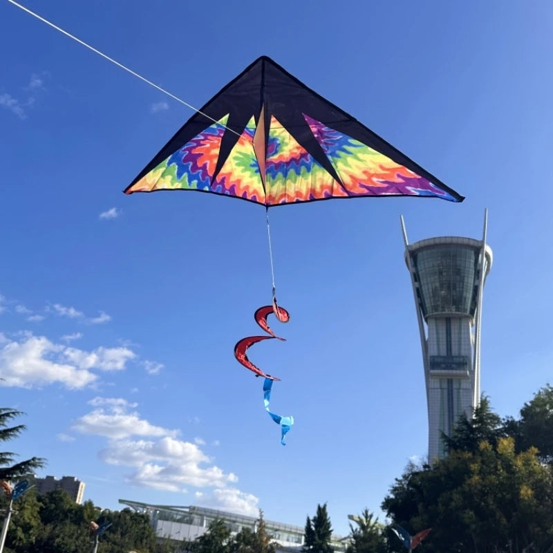 Colorful Rainbow Nylon Kites with 100m Line