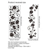 A vertical display showing the size specifications for a black flower butterfly wall sticker product.