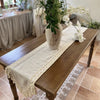 Handcrafted Macrame Lace Table Runner with Tassels – Beige