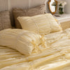 Washed Cotton Ruffle Bedding Set with Bow Ties – Pure White