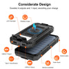 Solar-Powered 20,000mAh Wireless Power Bank with LED Flashlight