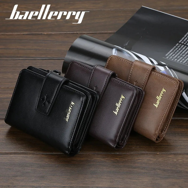 Vintage PU Leather Zipper Wallet for Men