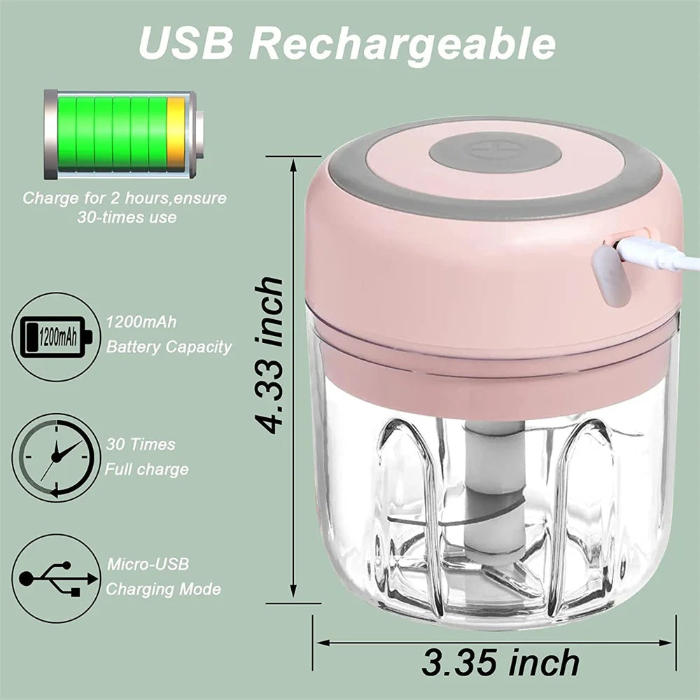Portable Electric Garlic Chopper and Blender