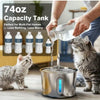 Stainless Steel Cat Water Fountain with LED Light