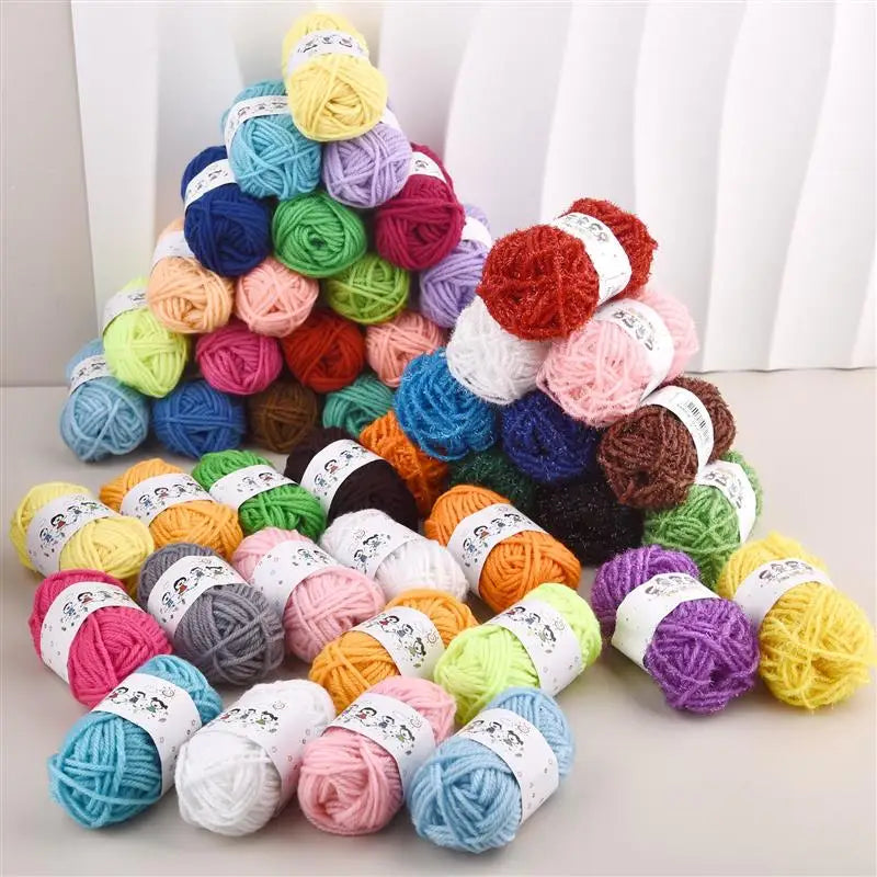 12-Color Soft Acrylic Yarn Set for Knitting & Crochet