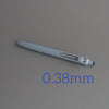 A close-up view of a light gray Uni ZENTO Quick-Dry Gel Pen with a 0.38mm tip.