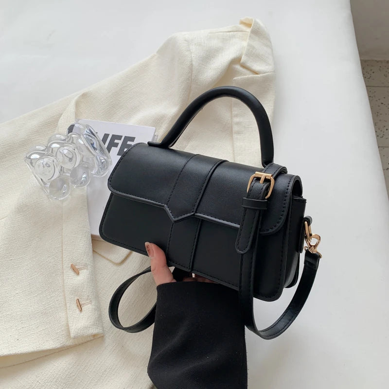 Vintage-Style PU Leather Crossbody Bag