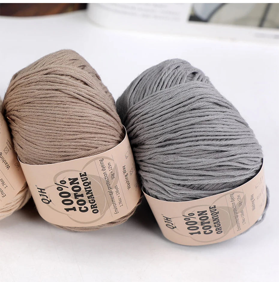 100% Organic Cotton Yarn for Knitting and Crocheting (2-Pack)