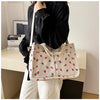 Strawberry Bowknot Canvas Tote Bag