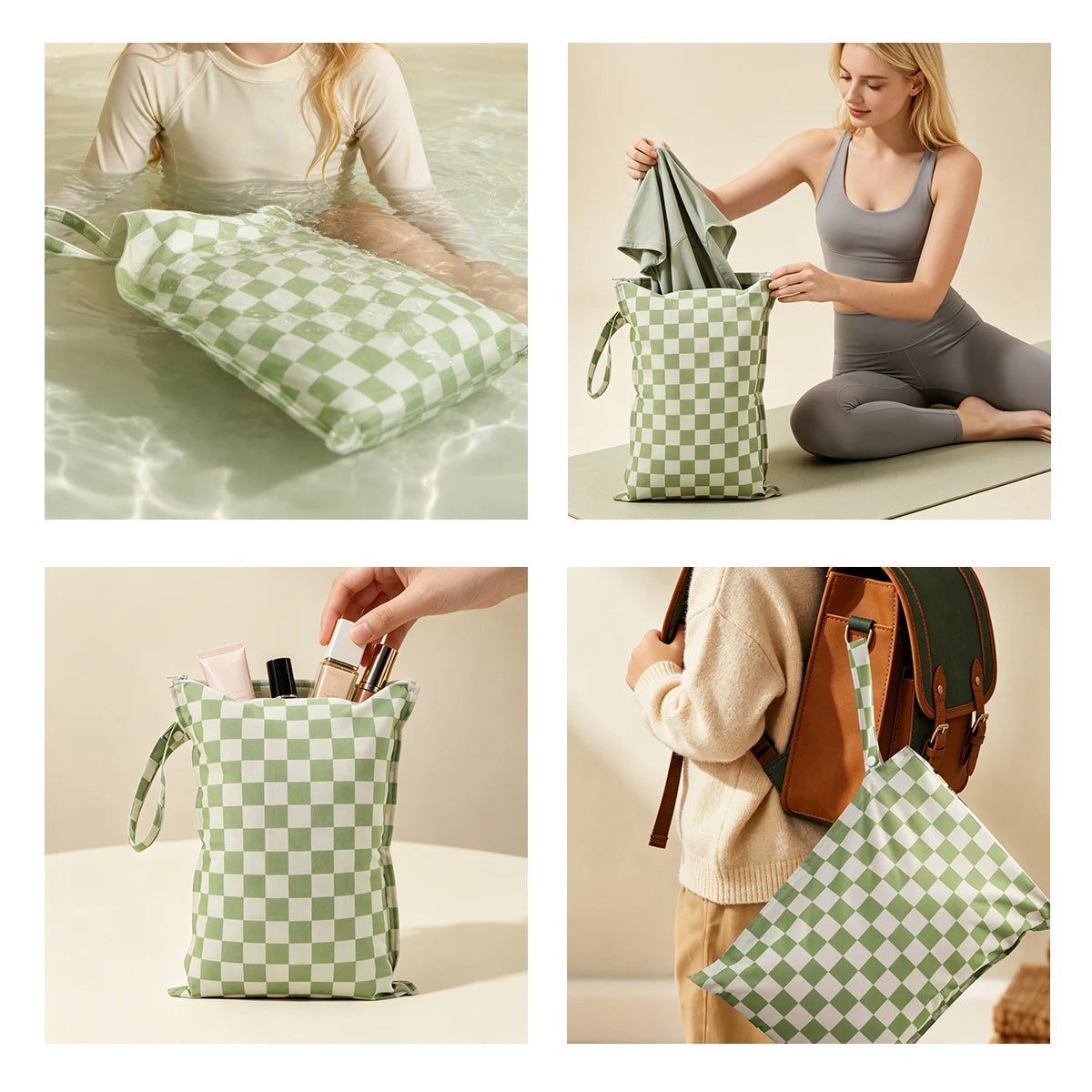 Waterproof Reusable Diaper Cover Wet Bag with Hanging Strap