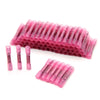 A row of pink insulated waterproof heat shrink butt connectors for 22-16 AWG wires.