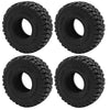 Four black soft rubber tires for 1/18 and 1/24 RC crawler cars