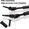 CNC machined black drive shaft set for 1/10 RC trucks demonstrating high precision and reliability