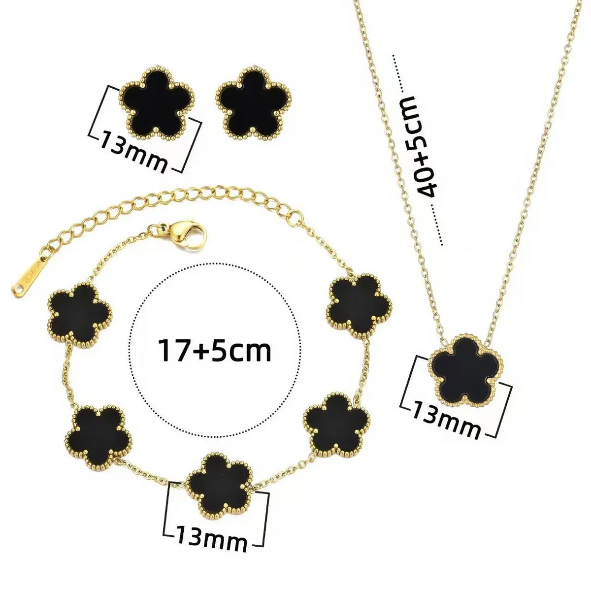 Litschi-Blüten-5-teiliges Schmuckset