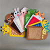 A colorful set of eight animal touch and feel sensory mats featuring various textured felt boards.
