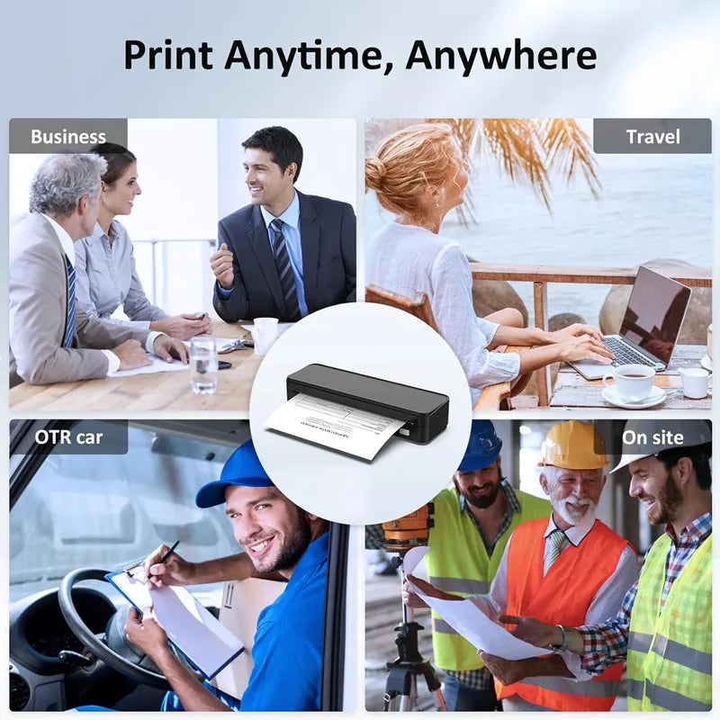 Portable A4 Thermal Printer with Bluetooth