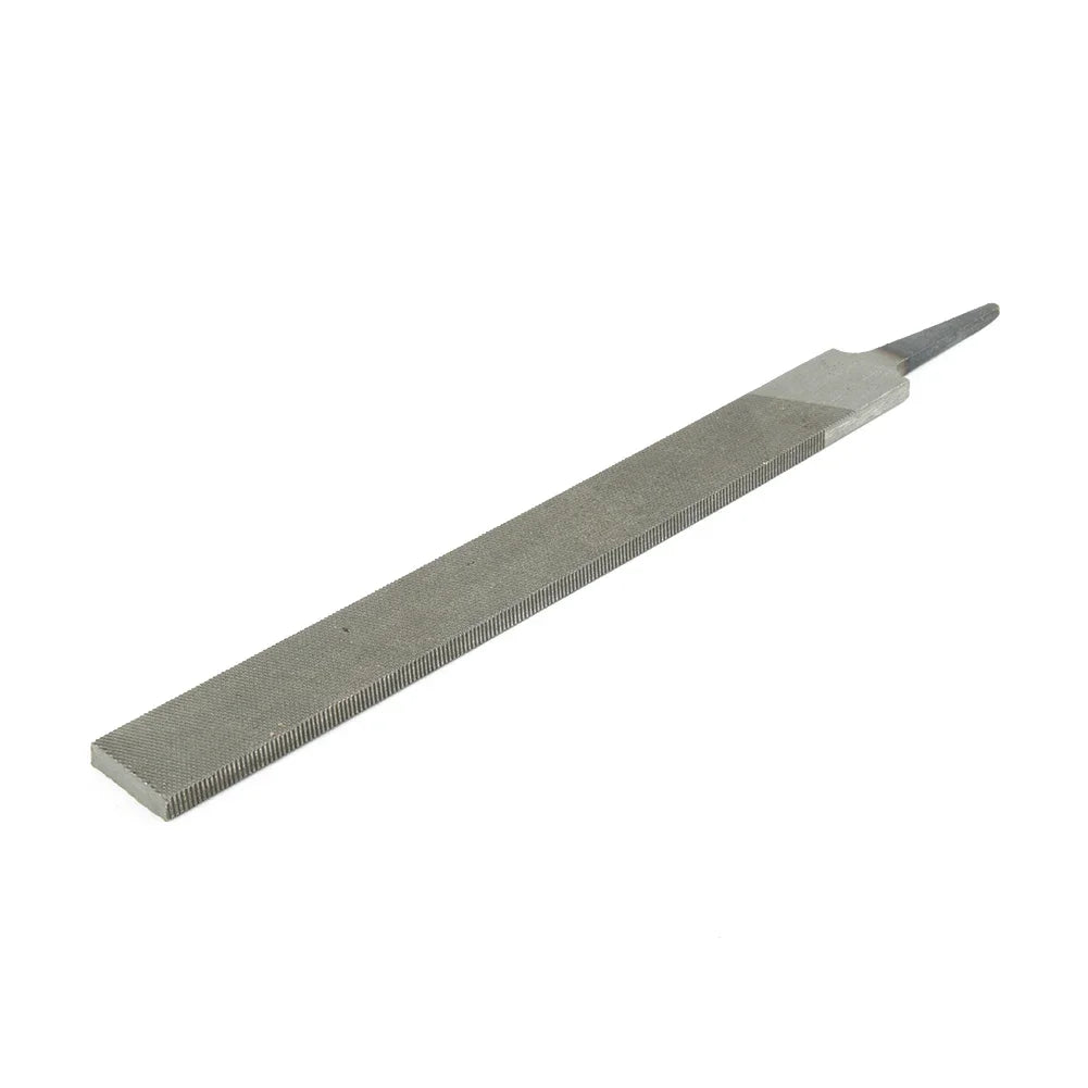 A long, flat diamond file used for sharpening chainsaw chains.