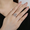 Asymmetrical Clover Moissanite Ring in 14K Gold Filled