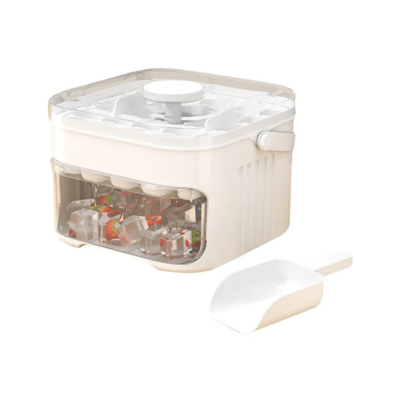 Double-Layer Ice Cube Tray with Easy-Press Lid