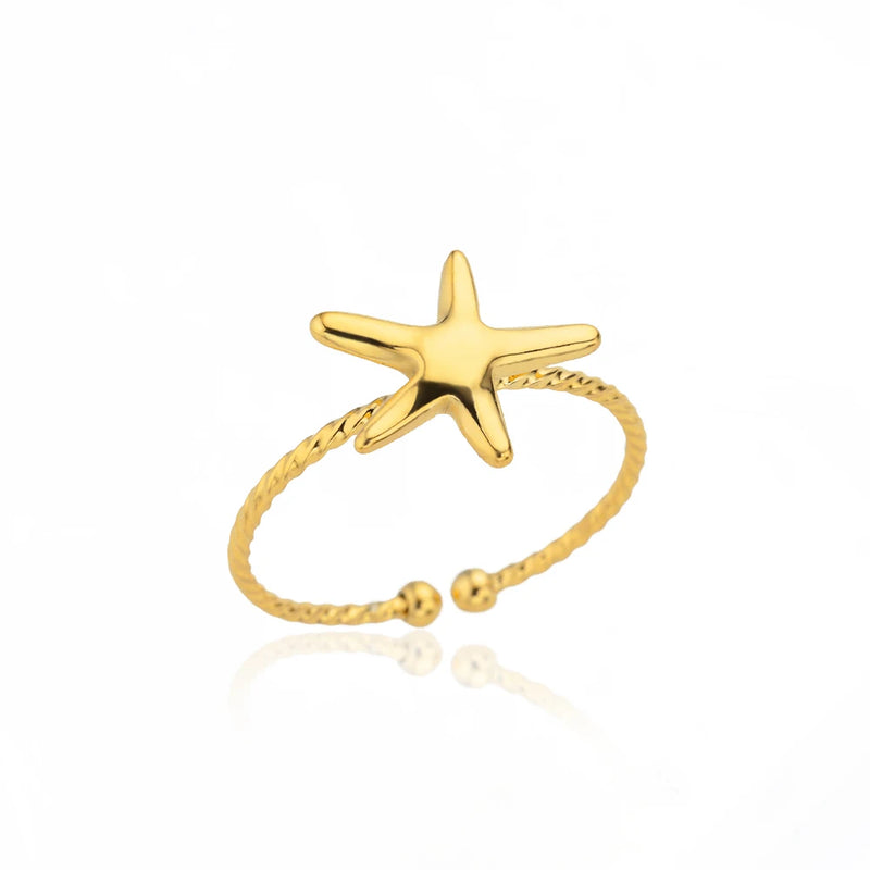 Waterproof Stainless Steel Ring with 18k Gold Plating
