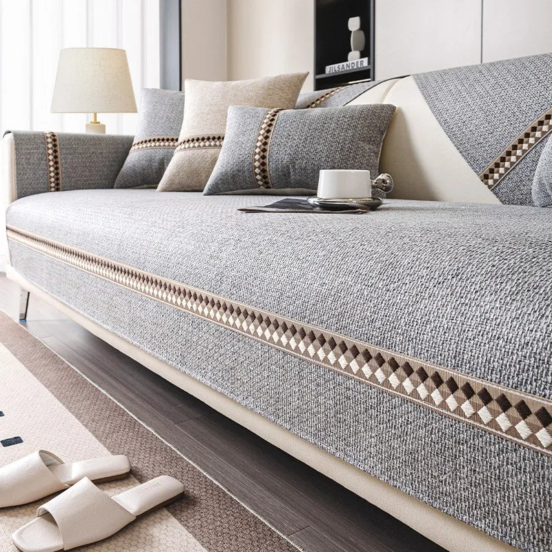 Non-Slip Dustproof Cotton-Linen Sofa Cover
