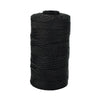 A spool of black ice cotton silk thread for knitting and crochet.