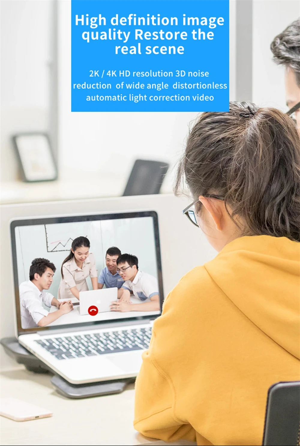 4K Auto-Focus Webcam with Built-in Microphone