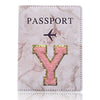 Embroidered Letter Passport Holder with Card Pocket