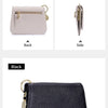 Genuine Leather Tri-Fold Wallet with Coin Pocket & Keychain