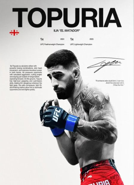 UFC Fighter Canvas Wall Art - MMA Boxing Poster for Gym & Man Cave Decor