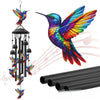 Hand-Painted Hummingbird Metal Wind Chime for Garden & Patio