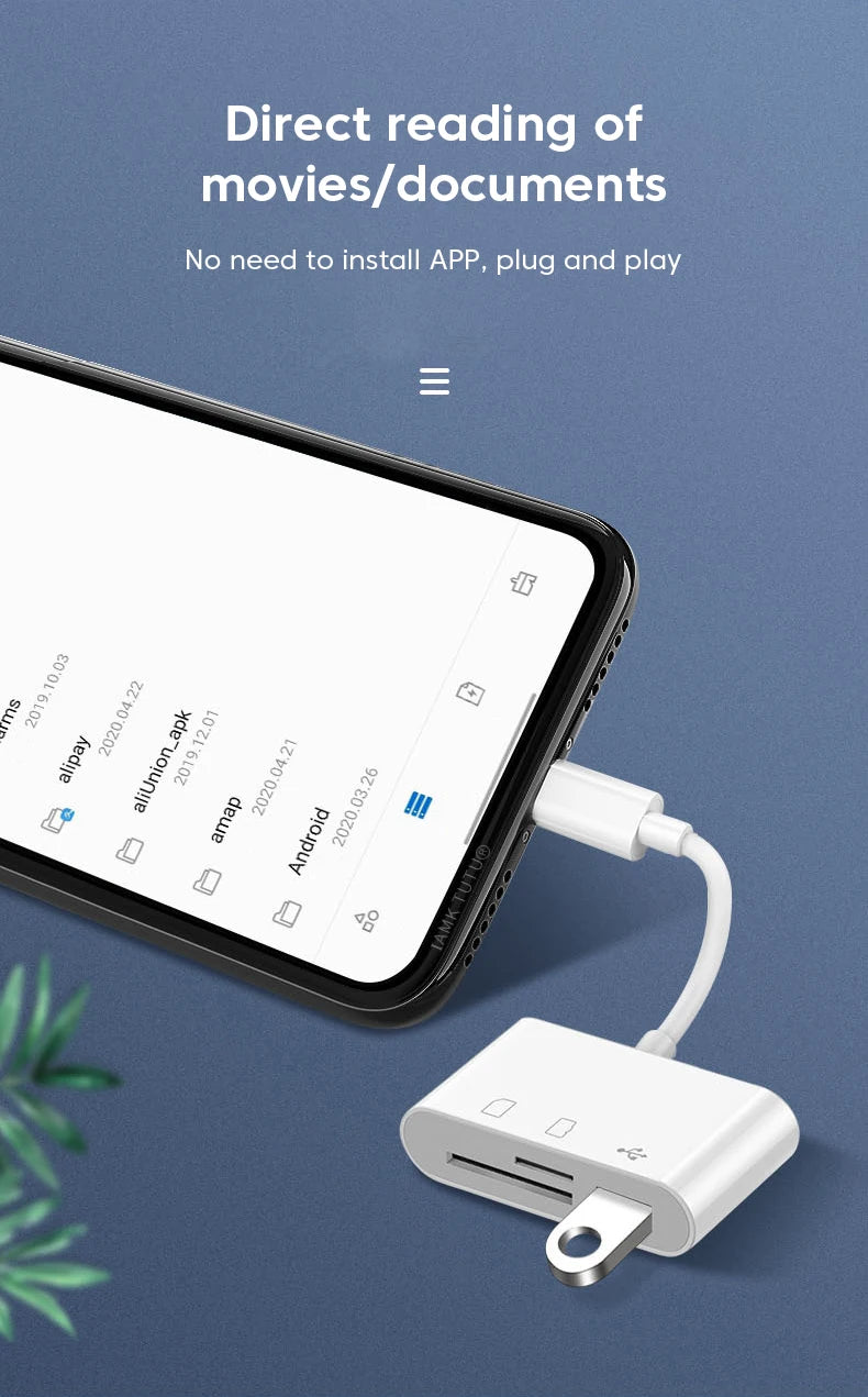 USB-C 3-in-1 Card Reader for SD and TF Cards