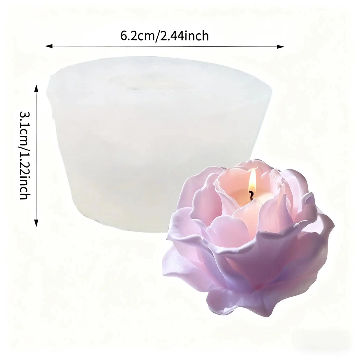 A light purple lotus flower silicone mold for resin and craft projects