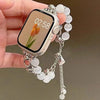 Crystal Bead Watch Strap with Adjustable Metal Link Design
