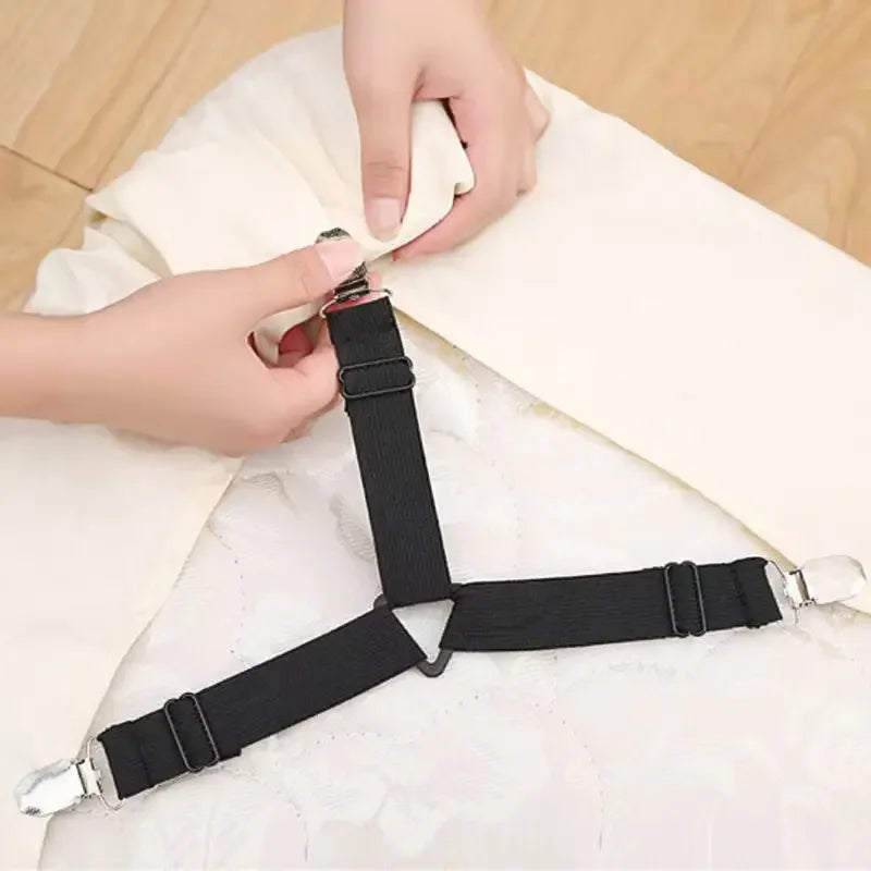 Adjustable Bed Sheet Holder Straps with Non-Slip Clips