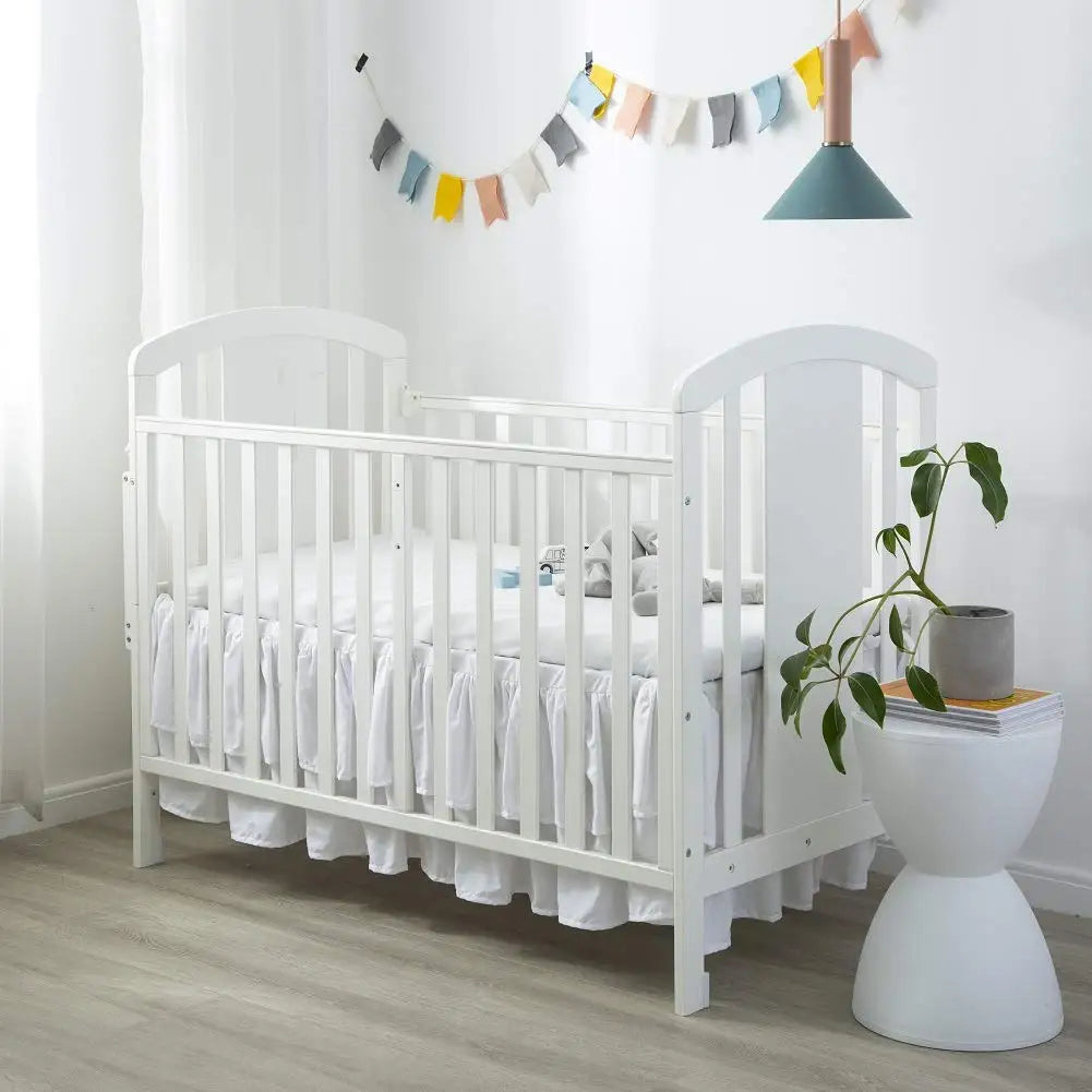 Two-Layer Ruffled Crib Bed Skirt for Standard and Toddler Beds