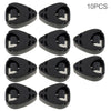 Ten black adhesive guitar pick holders for storing celluloid picks