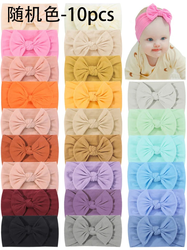 Baby Girl Bow Knit Headbands (Set of 10)