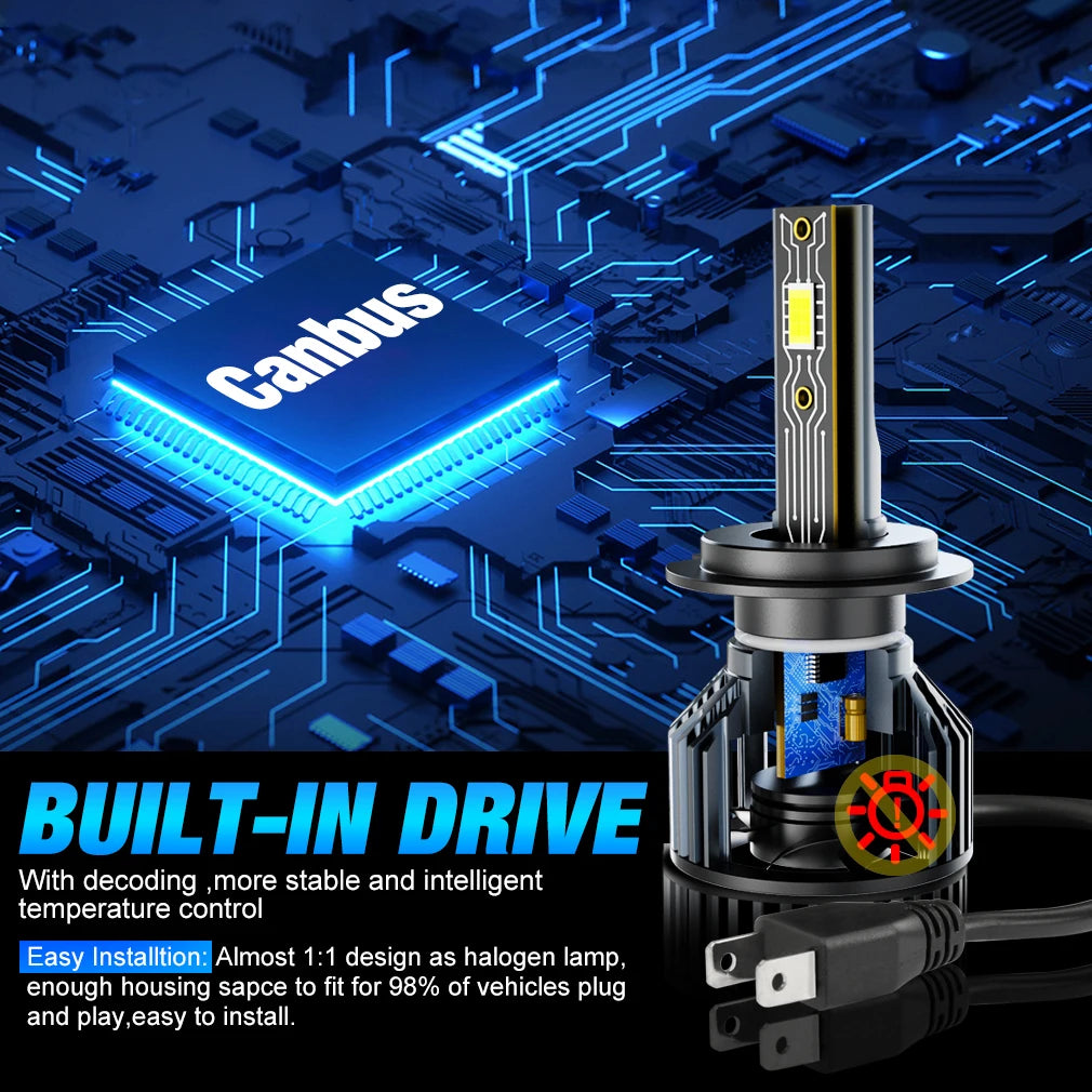 Built-in drive product showing a module with a connector and circuit board on a blue digital background
