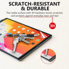 A scratch-resistant screen protector for an iPad showing a 3H hardness rating and keys for scale.