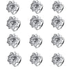 A set of twelve decorative metal napkin rings featuring a hollow-out floral pattern.