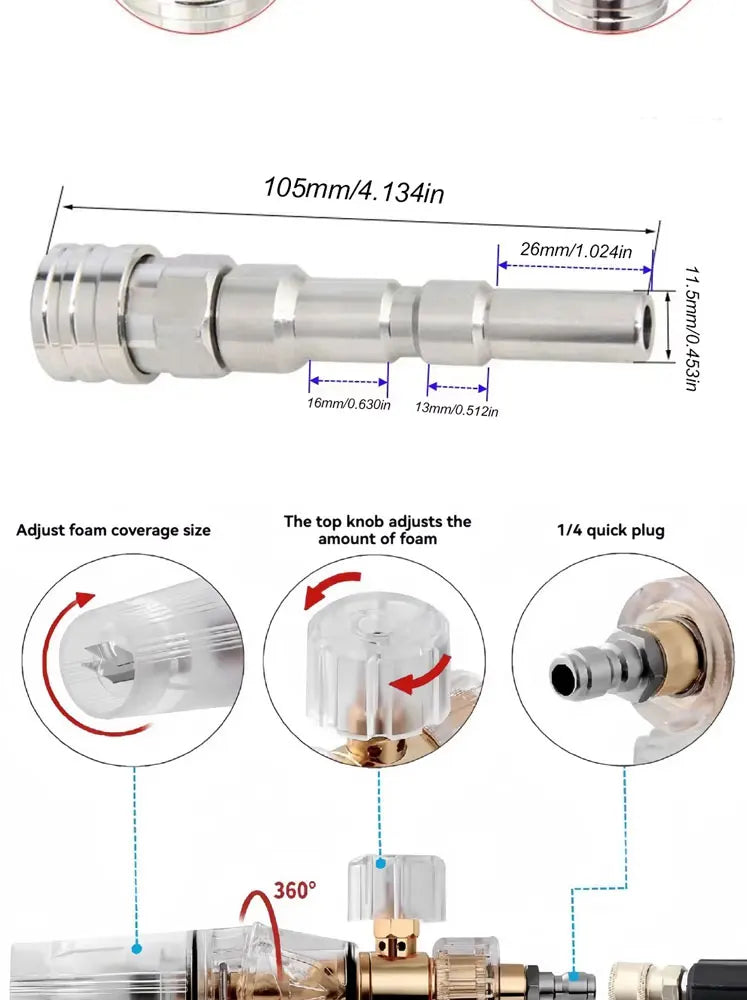 High Pressure Foam Cannon with Quick Connect for Pressure Washers